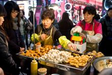 NIght street food market Korea