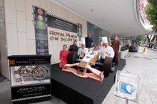 The talented team behind the life-sized recycled materials race car, Royal Plaza on Scotts