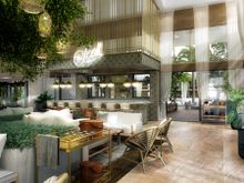 Rendering of the new lobby at The Scott