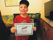 Driving the train in Benson and receiving a certificate