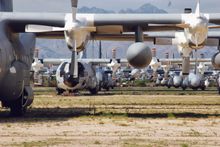Planes parked at the Tucson desert “boneyard”