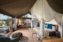 Botswana safari camp - Sable Alley - Honeymoon Tent Interior - image credit 'Natural Selection'