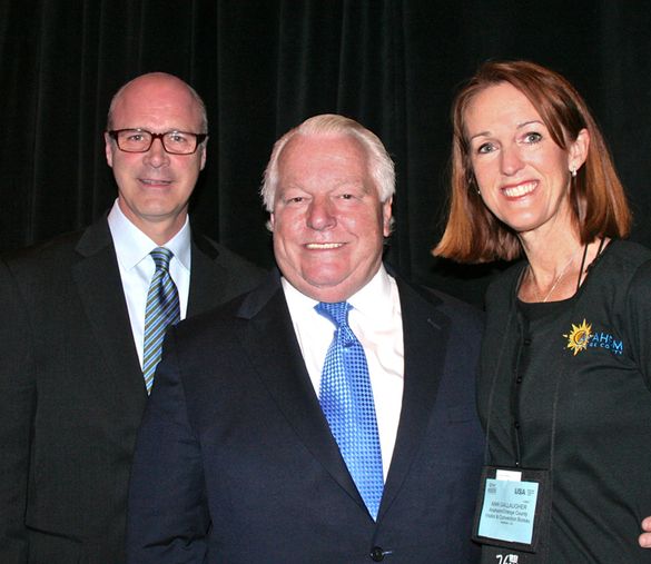 Anaheim Announced as Host City for 2019 IPW. From L to R:  Jay Burress, president and CEO of the Anaheim/Orange County Visitor &