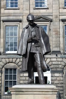 Sherlock Holmes statue on Picardy Place, Edinburgh: a tribute to his creator Sir Arthur Conan Doyle