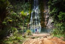 One of Auckland’s most popular boltholes, Karekare Falls was voted the best swimming spot in New Zealand recently. 