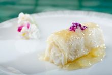 Braised Bird’s Nest and Crabmeat Roll Stuffed in Bamboo Piths - h