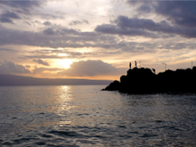 Kaanapali beach at sunset, Hawaii