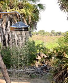 Outdoor shower at Roho ya Selous