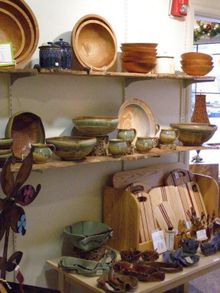 Helen Winnemore's, the oldest continuously operating fine crafts shops in the U.S., features locally made woodcrafts, jewelry, leather goods and more