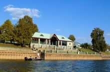 The Cumberland RiverCenter is the epicenter of the Clarksville's RiverWalk and a welcome site for water traffic.