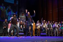 Competitor Ygnacio Cervio on stage at recent World Beard & Moustache Champs in Austin