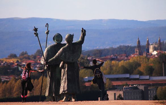 Pilgrims near Santiago de Compostela