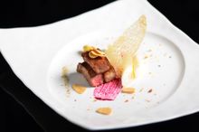 Grilled Australian M9 wagyu, white asparagus
