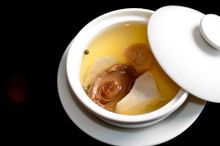Double boiled chicken soup with Wulai mountain aboriginal spice, dried scallop, and abalone