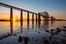 Forth Bridge at sunset, South Queensferry