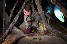 Finn Chomczuk, 5, explores the rain forest at Dynamic Earth