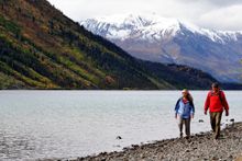 Hiking at Kathleen Lake, Kluane National Park