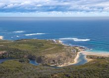 Where the Margaret River meets the ocean. Scenic Helicopters