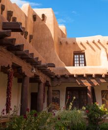 Courtyard view of New Mexico Museum of Art