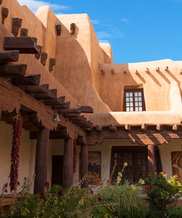 Courtyard view of New Mexico Museum of Art