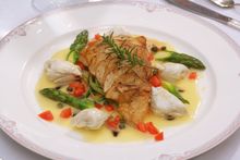 Gulf seared fish and lump crabmeat