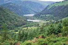 View of Glendalough valley from the Wicklow Way trail