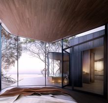 An artist's impression of the new Coastal Pavilions at Freycinet Lodge. MUST CREDIT Design by Liminal Architecture