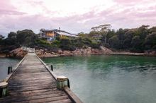 The view of Freycinet Lodge from the jetty