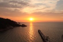 Sunset from the deck of Freycinet Lodge