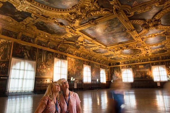 Guests enjoying a private tour of the Doge's Palace in Venice on the Ultimate Italy itinerary