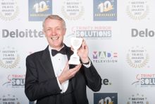 Nick Caunter (Managing Director of Airport Parking and Hotels) receives the award for Best Airport Parking Company at the British Travel Awards 2017.