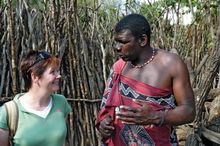 Meeting village chief, Swaziland 