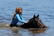 Horizon Horseback Adventures, South Africa, swimming the horses