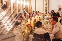 Guests enjoy the Christmas Feast. 