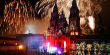 Fireworks in Santiago de Compostela, Galicia