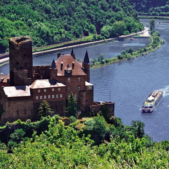 Fred Olsen Cruise Lines' 156-guest river cruise boat Brabant sailing the Rhine