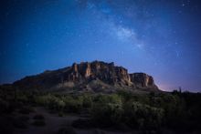 Observe the stars in the shadow of the Superstition Mountains in Mesa, Arizona. 