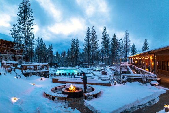 Rush Creek, the closest lodging to the entrance of Yosemite National Park on Highway 120 in Tuolumne County, is open all winter.  