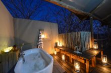 Outdoor bath, Toka Leya Camp, Zambia