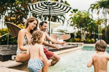 Sigourney Cantelo and her family at QT Port Douglas
