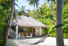 An exterior view of a Villa at Soneva Fushi.