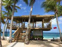 Yoga Platform overlooking ocean at Galley Bay Resort & Spa