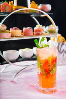 Cherry Blossom Afternoon Tea with Cherry Blossom Mocktail