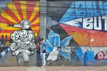 A mural of street art by the main streets of Seminyak by the art collective, The Djamur Community