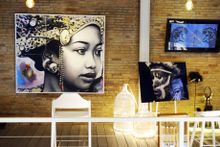 A painting of a traditional Apsara by artist YOKII at The Nyaman Gallery
