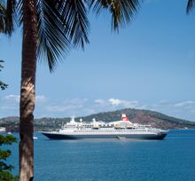 Fred. Olsen's 'Boudicca' in Mamoudzou, Mayotte, Comoros Islands