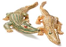 Cartier Paris Two Crocodile Brooches 1975. Photo credit: Nick Welsh