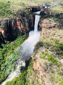 Kakadu's Jim Jim Falls puts on a great show during the Kakadu Green Season.