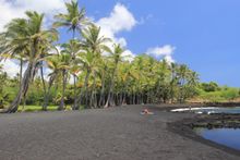 Punaluu Black Sand Beach, Kau, Hawaii