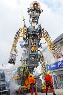 Man Engine coming to Blists Hill Victorian Town, near Ironbridge on Saturday 14th April